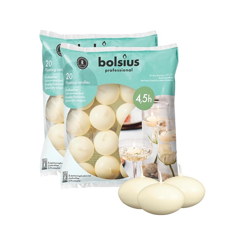 CANDELE GALLEGGIANTI 20PZ IVORY